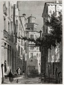 ヴェネツィアのビアンカ・カッペロの宮殿。1850年頃、カール・ジラルデ（1813-1871）が、アダルバート・ドゥ・ボーモンのヴェネツィア旅行を説明するために描いたもの。エドゥアール・シャルトン編『Le tour du monde』に掲載された図版 作： Karl Girardet