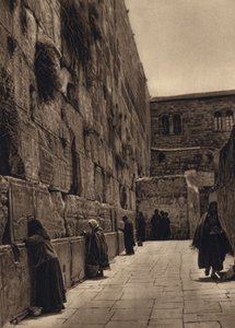エルサレム、ユダヤ人の嘆きの地 (白黒写真) 作： Karl Grober