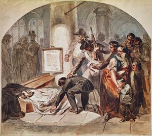 民主主義のロバートブラムの埋葬、1848年10月にウィーンで撮影 作： Karl Hermann Schmolze