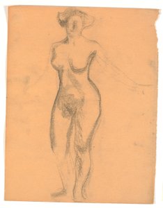 立っている、ヌード、正面から見た女性モデル