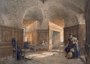グスタフ 1 世の息子であるエリック 14 世の刑務所、パブ、グリプショルム。 c1853-64。 作： Karl Johann Billmark