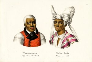 Tammeamea 1St。 -キングオブハワイ、1824 作： Karl Joseph Brodtmann