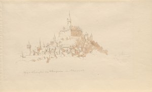 オーデンヴァルトのヴァインハイム近くのリンデンフェルス城 作： Karl Julius Von Leypold