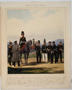 Infanterie du corps de grenadiers - Infantry of the Russian Imperial Grenadier corps - Piratsky, Karl Karlovich (1813-1889) - 1867 - カラーリトグラフ - 56x45 - 個人蔵 作： Karl Karlovich Piratsky