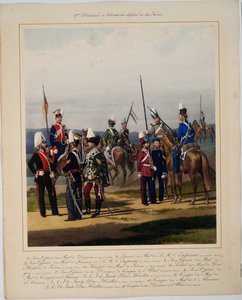 La 2eme division de la cavalerie legere - The 2nd Guard Cavalry Division - Piratsky, Karl Karlovich (1813-1889) - 1867 - カラーリトグラフ - 56x45 - 個人蔵 作： Karl Karlovich Piratsky