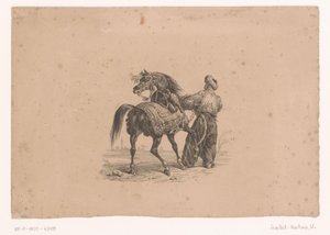 オスマン様式の馬と立っている男 Horses and Riders (シリーズタイトル) 作： Karl Loeillot Hartwig