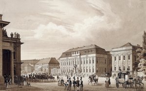ウンター・デン・リンデン、ベルリン、1840年頃（水彩） 作： Karl Loeillot de Mars