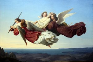 天使によって楽園に連れて行かれた聖カタリナ・オブ・アレキサンドリアの遺体 作： Karl Mucke