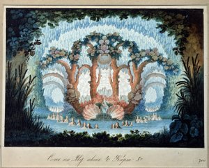 Alexei Verstovski (1799-1862) によるオペラ "Gromoboi" の準備装飾 (A. Verstovski によるオペラ "Chor Valley" の舞台デザイン)。 Karl Ossipovich Braun l