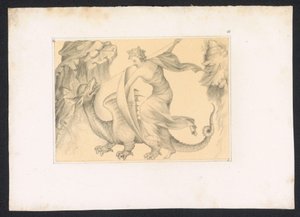 Gevecht tussen draak en vrouw 15世紀のオランダの巨匠によるデザインと研究。 世紀。 ベルリンの王立図書館に保管されている原本に基づく（シリーズタイトル） 作： Karl Palzow