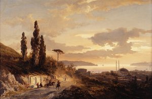 1864年のアジア側からのコンスタンティノープルとボスポラス海峡の眺め 作： Karl Paul Themistocles von Eckenbrecher
