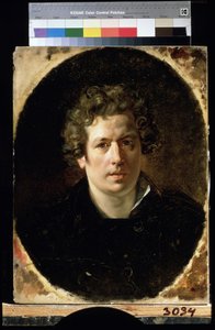 「自画像」 カール・パブロヴィッチ・ブリウロフ (ブリュロフ) (1799-1852) 作 1833年頃 国立ロシア美術館 サンクトペテルブルク 作： Karl Pavlovich Bryullov