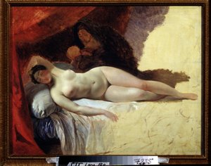 「眠っているジュノ」または「天の川の始まり」カール・ブリウロフ（ブリューロフ）（1799-1852）による絵画（1839-1845）国立トレチャコフ美術館、モスクワ 作： Karl Pavlovich Bryullov