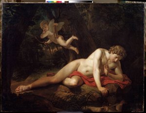 「ナルキッソス」 カール・パヴロヴィッチ・ブリウロフ (ブリュロフ) (1799-1852) 作 1819年 国立ロシア美術館、サンクトペテルブルク 作： Karl Pavlovich Bryullov