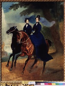 アレクサンドラ・フョードロヴナ皇后 (1798-1860) と娘の肖像 (娘とアレクサンドラ・フョードロヴナ皇后の肖像)