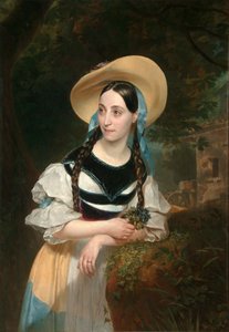 歌手ファニー・タッキナルディ・ペルシャニの肖像」1812-1867年、1834年。 作： Karl Pavlovich Bryullov