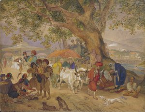 1849年、コンスタンティノープル近くのスウィートウォータースプリングス 作： Karl Pavlovich Bryullov