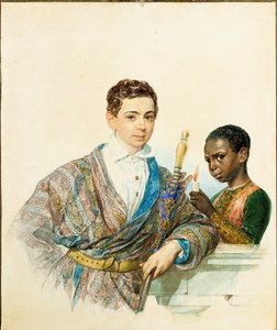 アナトールデミドフの肖像、サンドナート王子、1829年 作： Karl Pavlovich Bryullov