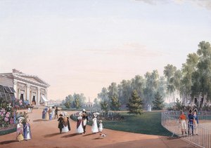 エラギン宮殿近くの公園の眺め、1823年