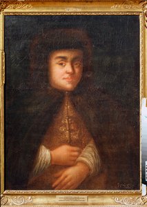 ツァリナ ナタリア ナリシキナ (ナリチキナ) (ナタリー ナリチキネ) (1651-1694)、ロシアのアレクシス 1 世の妻の肖像。 カール・シュルマン (?-1710 年以降) による絵画、キャンバスに油彩。 17世紀ドイツの芸術。 リージョナル アート ギャラリー、トヴェリ (ロシア)。 作： Karl Schurmann