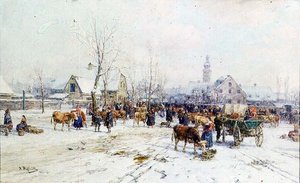 冬の家畜市場 作： Karl Stuhlmuller