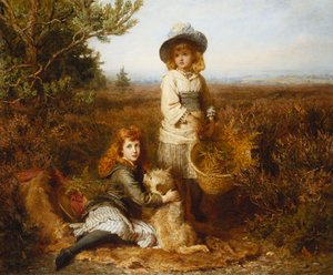 シダの間で、1877 作： Karl Wilhelm Friedrich Bauerle