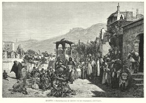エジプト、カイロの墓地での日付の分布（リトグラフ 作： Karl Wilhelm Gentz