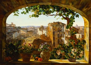 バルベリーニ広場、ローマ、1830 作： Karl von Bergen