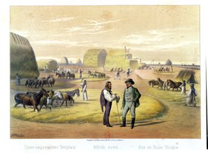 1855年、ブダペストのプロン男爵の本からのハンガリーの脱穀小麦 作： Karoly Sterio