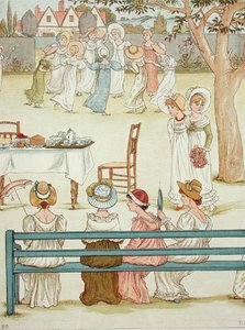 ガーデンパーティー（カラーリトグラフ） 作： Kate (after) Greenaway