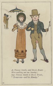 トミー・スヌークスとベッシー・ブルックスとして（カラーリトグラフ 作： Kate (after) Greenaway