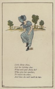 リトル・ベティ・ブルー（カラーリトグラフ 作： Kate (after) Greenaway