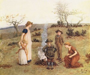 スティック・ファイア（カラーリトグラフ） 作： Kate (after) Greenaway