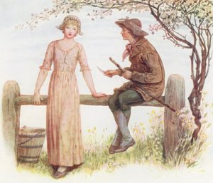 トゥー・アット・ア・スタイル（カラーリトグラフ） 作： Kate (after) Greenaway