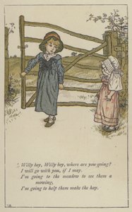 Willy boy, Willy boy, where are you going (color litho) 作： Kate (after) Greenaway