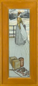ダートマスフェリーを待っている、1910年頃（青い紙にチョーク） 作： Kate Blackmore