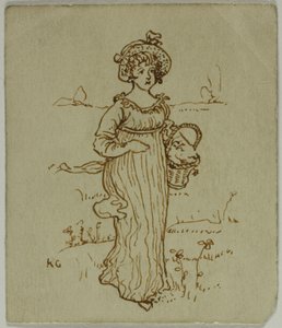 かごを持つ少女 作： Kate Greenaway