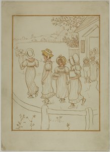 車道を行く女の子 作： Kate Greenaway