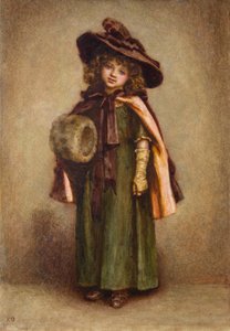 マフを持った少女（水彩） 作： Kate Greenaway