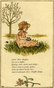 リトル・ミス・マフェットのイラスト 作： Kate Greenaway