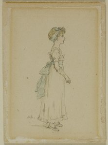 青いリボンの少女 作： Kate Greenaway