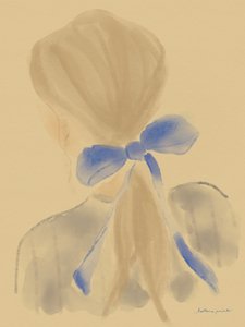 青い髪のリボンをした少女