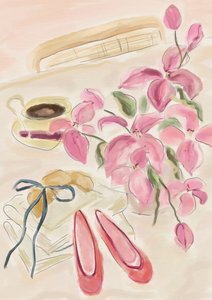 バレリーナを描いた静物水彩画 作： 