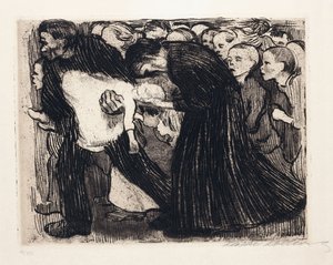 オーバーラン;ウーバーファーレン、1910 作： Käthe Kollwitz