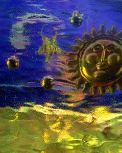 青と金の太陽 作： Katherine Fawssett