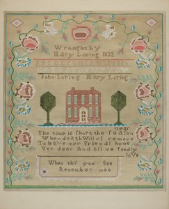 サンプラー、c。 1937年。 作： Katherine Hastings