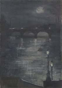 テムズ川の月明かり、ロンドン 作： Katherine Sophie Dreier