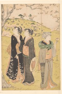 飛鳥山の桜を愛でる 作： Katsukawa Shuncho