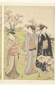 飛鳥山の桜を愛でる 作： Katsukawa Shuncho