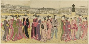 日本橋を渡る 作： Katsukawa Shuncho